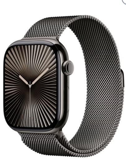 Apple Watch S10 Cellular 46mm Slate Titanium Case Slate Milanese Loop S/M